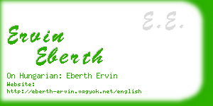 ervin eberth business card